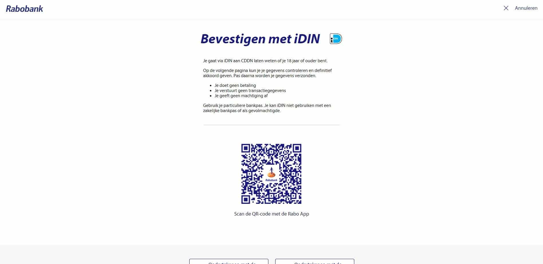 Leeftijd verificatie IDIN